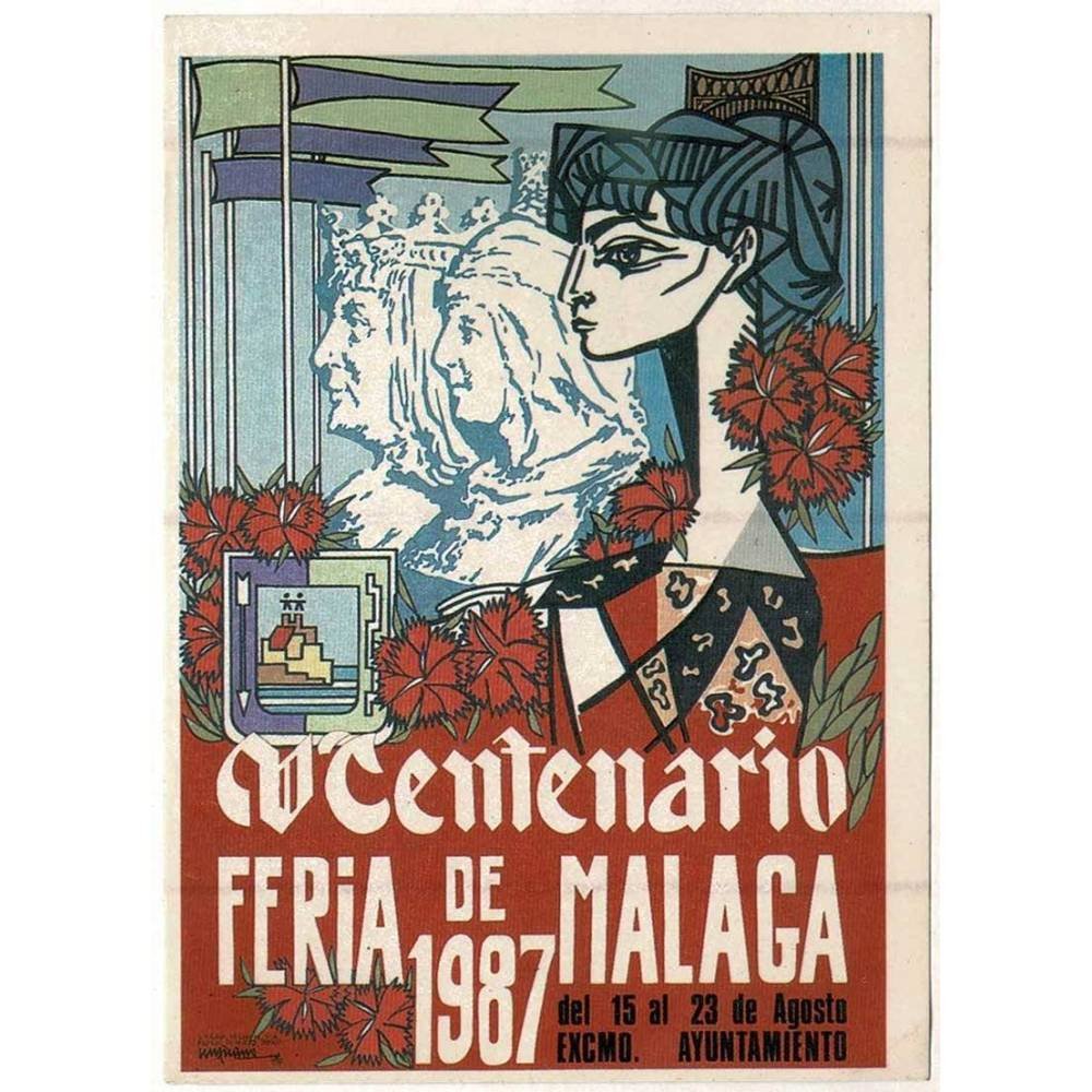 Pegatina V Centenario Feria de Málaga 1987