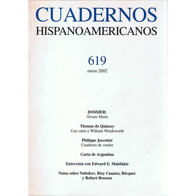 Cuadernos Hispanoamericanos Nº 619. Dossier Alvaro Mutis