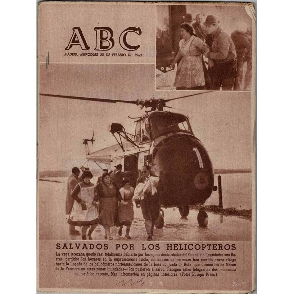Periódico ABC 20 febrero 1963. Salvados por los helicópteros