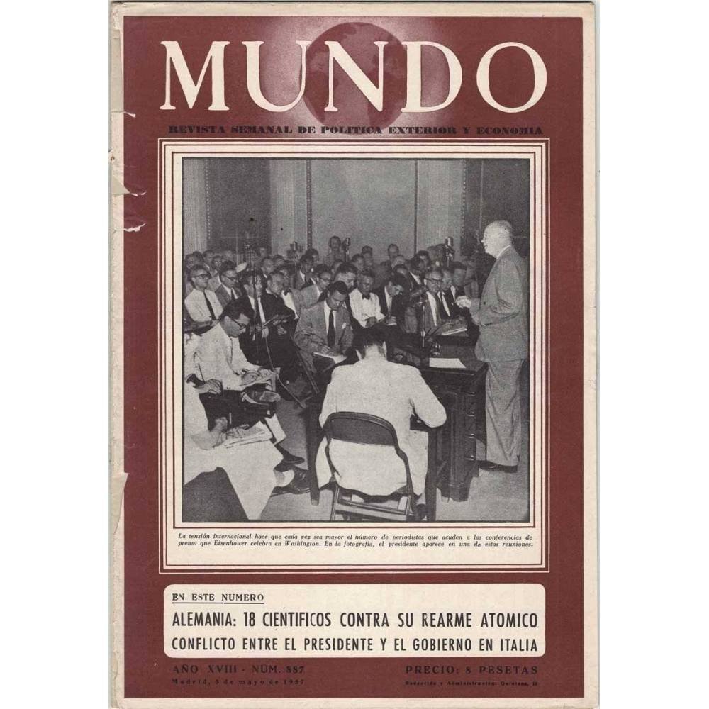 Mundo. Revista semanal de política exterior y economía Nº 887. 5 mayo 1957