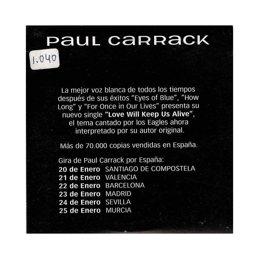 Paul Carrack - Love Will Keep Us Alive. Promo. CD EP