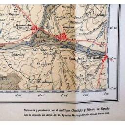 Mapa topográfico de Aranda de Duero cuadrante 346. Escala 1:50000. 1946