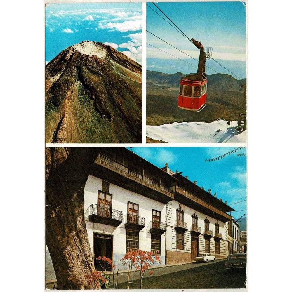 Postal Tenerife. Casa de los Balcones. Cráter del Teide. Teleférico del piso del Teide