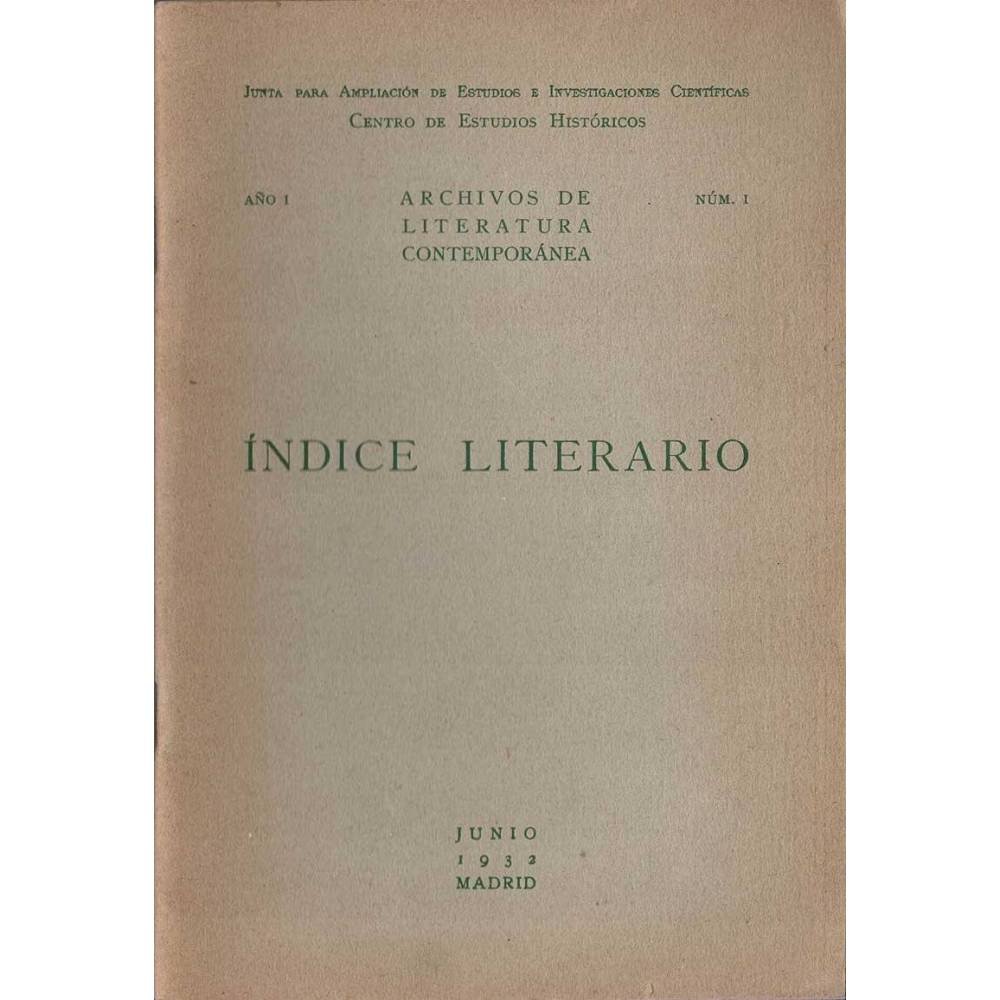 Indice Literario. Año I. Nº I. Junio 1932