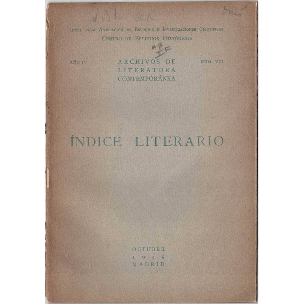 Indice Literario. Año IV. Nº VIII. Octubre 1935. Pío Baroja en la Academia