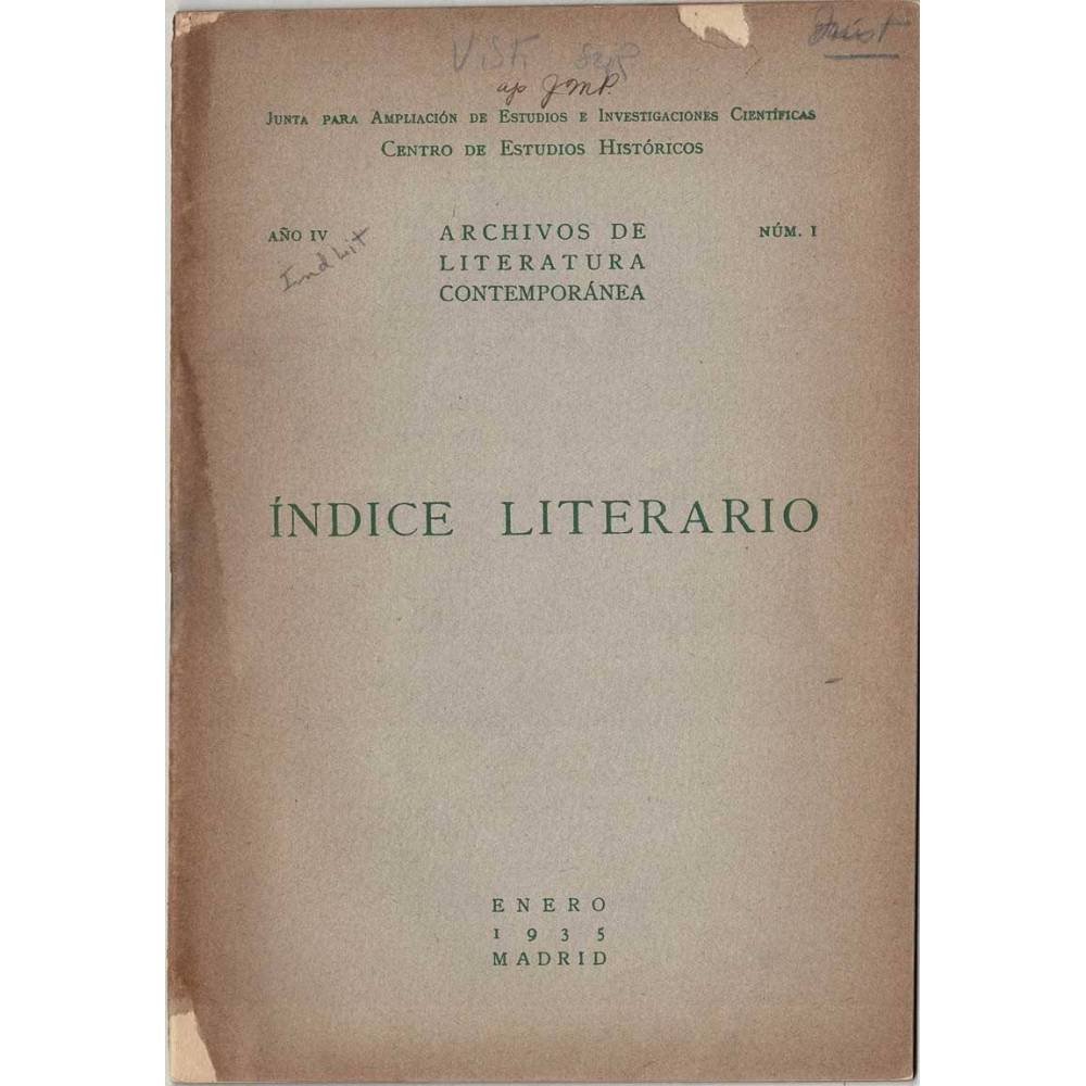 Indice Literario. Año IV. Nº I. Enero 1935. Castelar visto por Jarnés