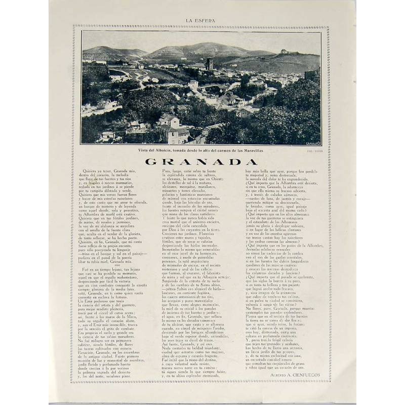 Recorte Revista La Esfera 1916. Granada