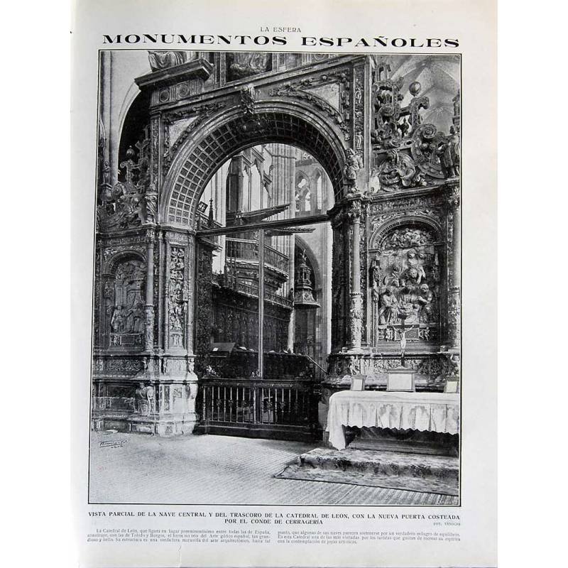 Recorte Revista La Esfera 1916. Catedral de León