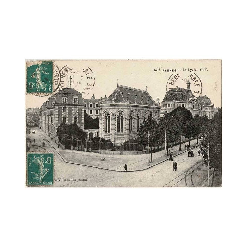 Postal Francia. Rennes. Le Lycée Nº 1063