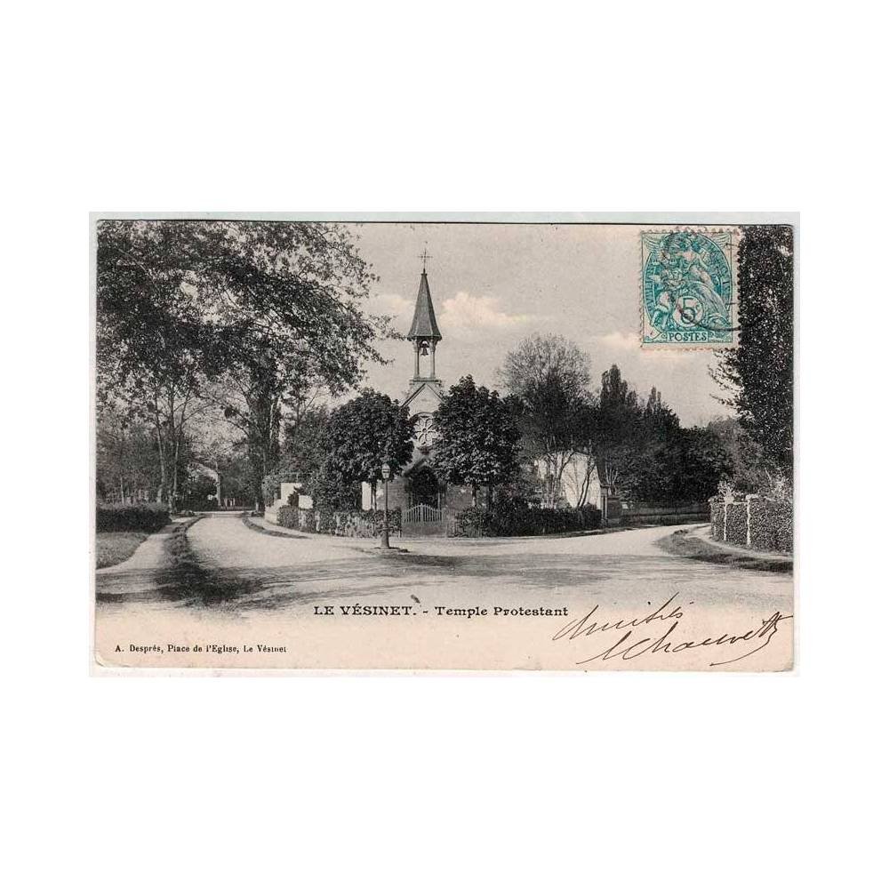 Postal Francia. Le Vésinet. Temple Protestant