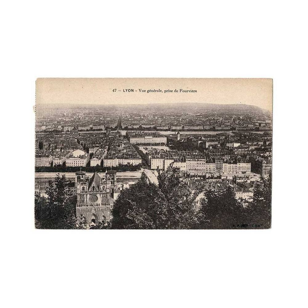 Postal Francia. Lyon. Vue générale, prise de Fourvière Nº 47