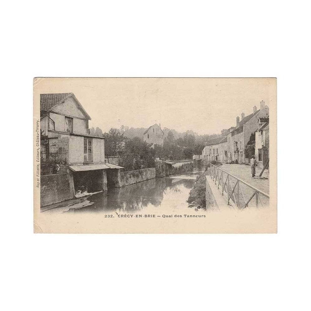 Postal Francia. Crécy-en-Brie. Qual des Tanneurs. Nº 232