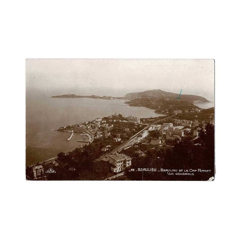 Postal de Francia. Beaulieu. Beaulieu et le cap ferrat vue générale Nº 22