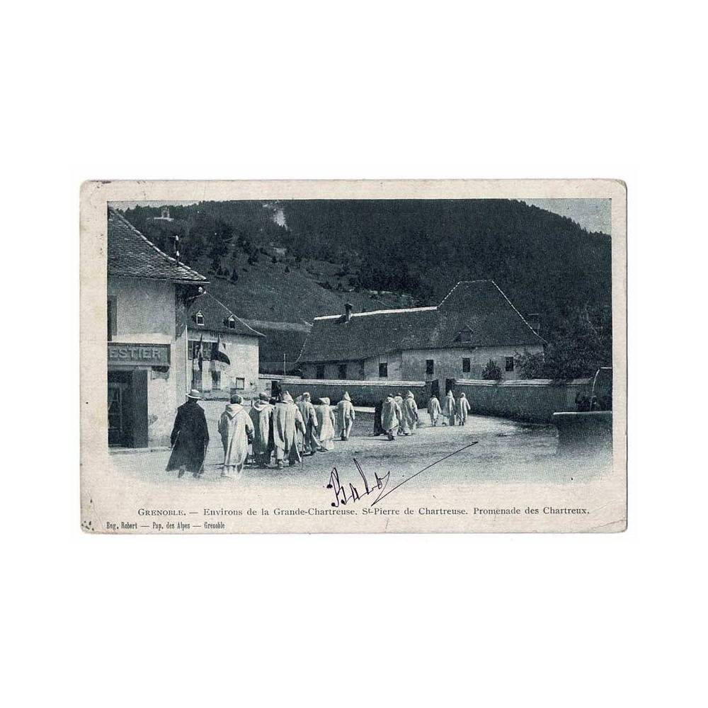 Postal de Francia. Grenoble. Environs de la Grande-Chartreuse. St. Pierre de Chartreuse. Promenade des Chartreux - Eug. Roberts