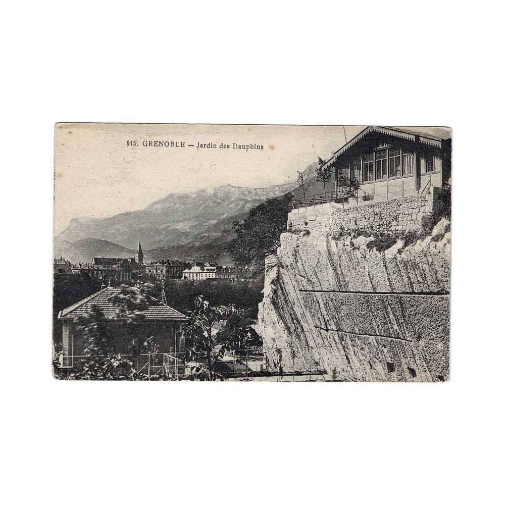 Postal de Francia. Grenoble. Jardin des Dauphins Nº 915