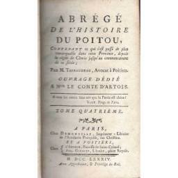 Abrége de l'Histoire du Poitou. Tome IV - M. Thibaudeau