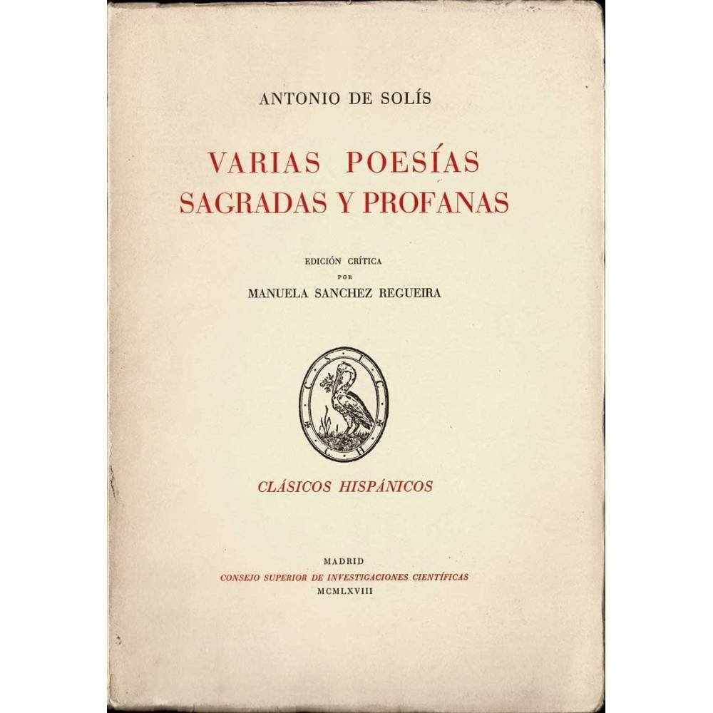 Varias poesías sagradas y profanas - Antonio de Solís
