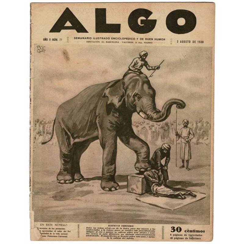 Revista Algo. Año II Nº 71. 2 Agosto 1930