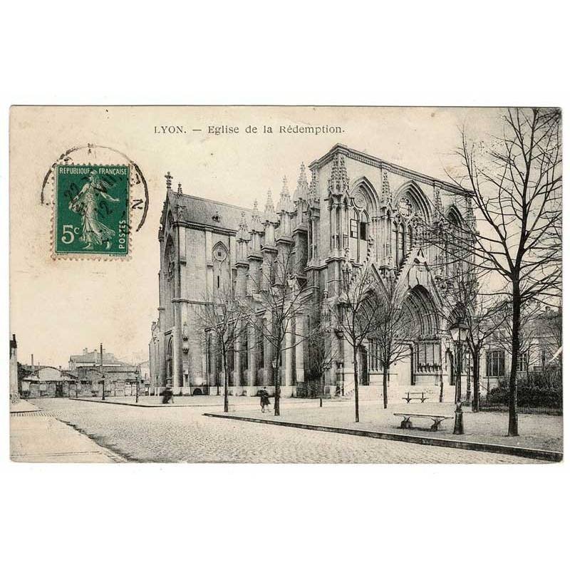 Postal Francia. Lyon. Eglise de la Rédemption. 1925