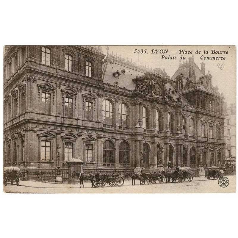 Postal Francia. Lyon. Place de la Bourse. Palais du Commerce No. 5235