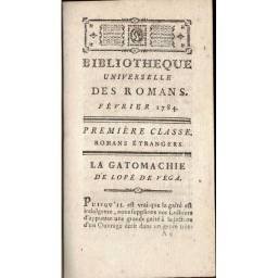 Bibliotheque Universelle des Romans, 1784