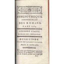 Bibliotheque Universelle des Romans, 1784