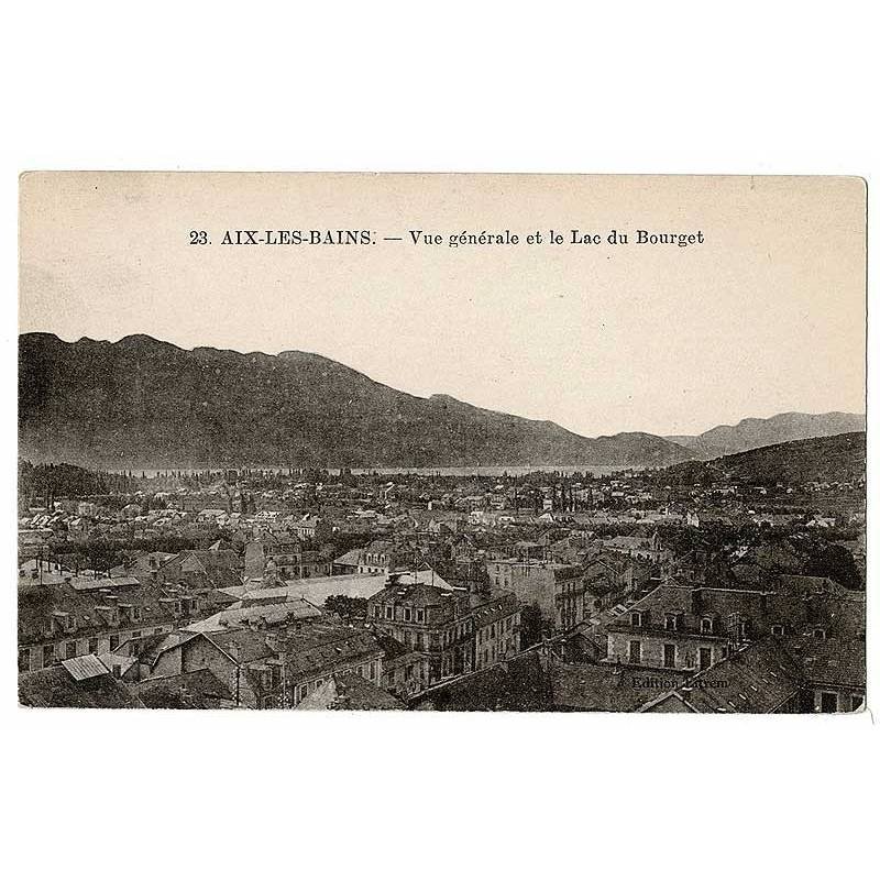 Postal Francia. Aix-Les-Bains. Vue generale et le Lac du Bourget No. 23