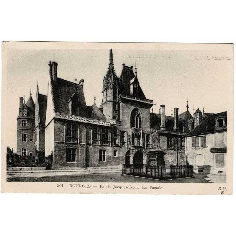 Postal Francia. Bourges. Palais Jacques-Coeur. La Façade No. 301