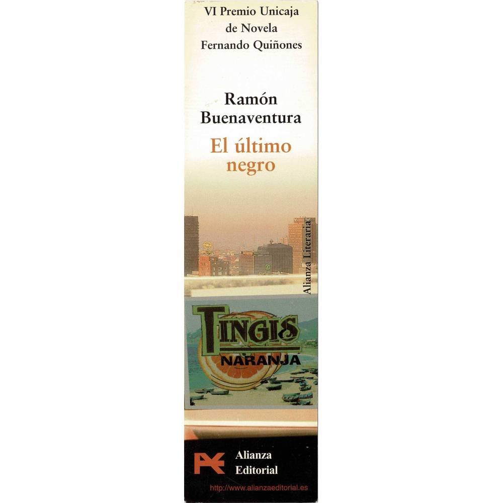 Marcapáginas El último negro de Ramón Buenaventura. La falta de Paula Izquierdo