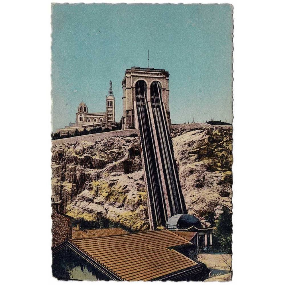 Postal Francia. Marseille. L'Ascenseur de N.-D. de la Garde