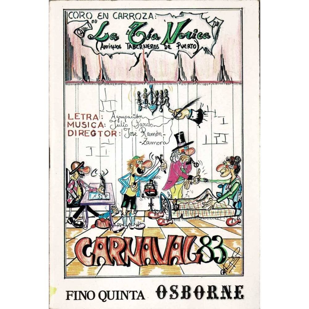 Coro en Carroza La Tía Norica (Antiguos Taberneros del Puerto). Carnaval 83