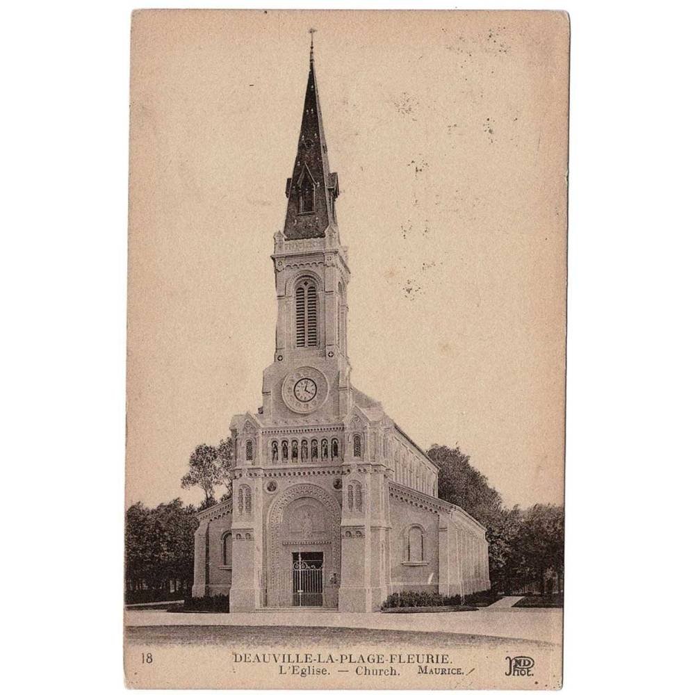 Postal Francia. Deauville-la-Plage-Fleurie. L'Eglise Nº 18