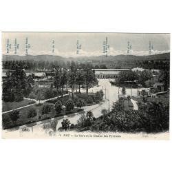 Postal Francia. Pau. La Gare et la Chaine des Pyrénées No. 4