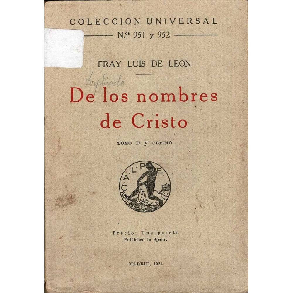 De los nombres de Cristo - Fray Luis de León