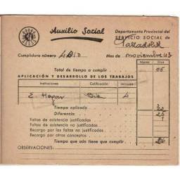 Servicio Social. Historial de los trabajos. Falange Española Tradicionalista y de las J.O.N.S.