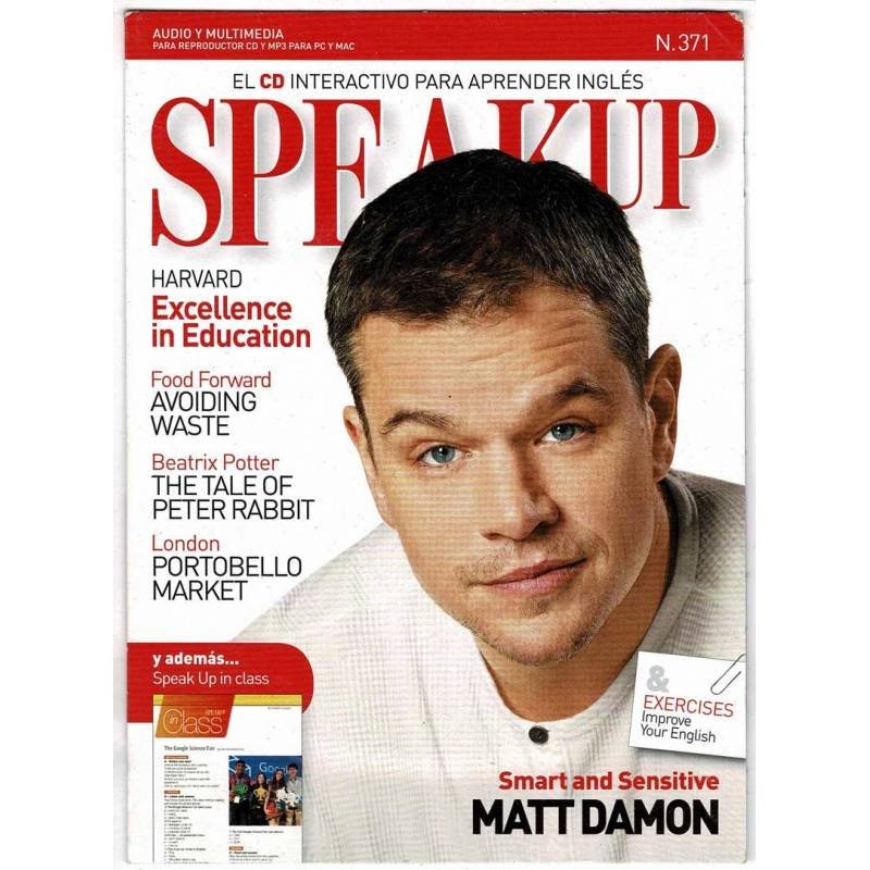 CD Interactivo de la revista Speak Up Nº 371. Matt Damon
