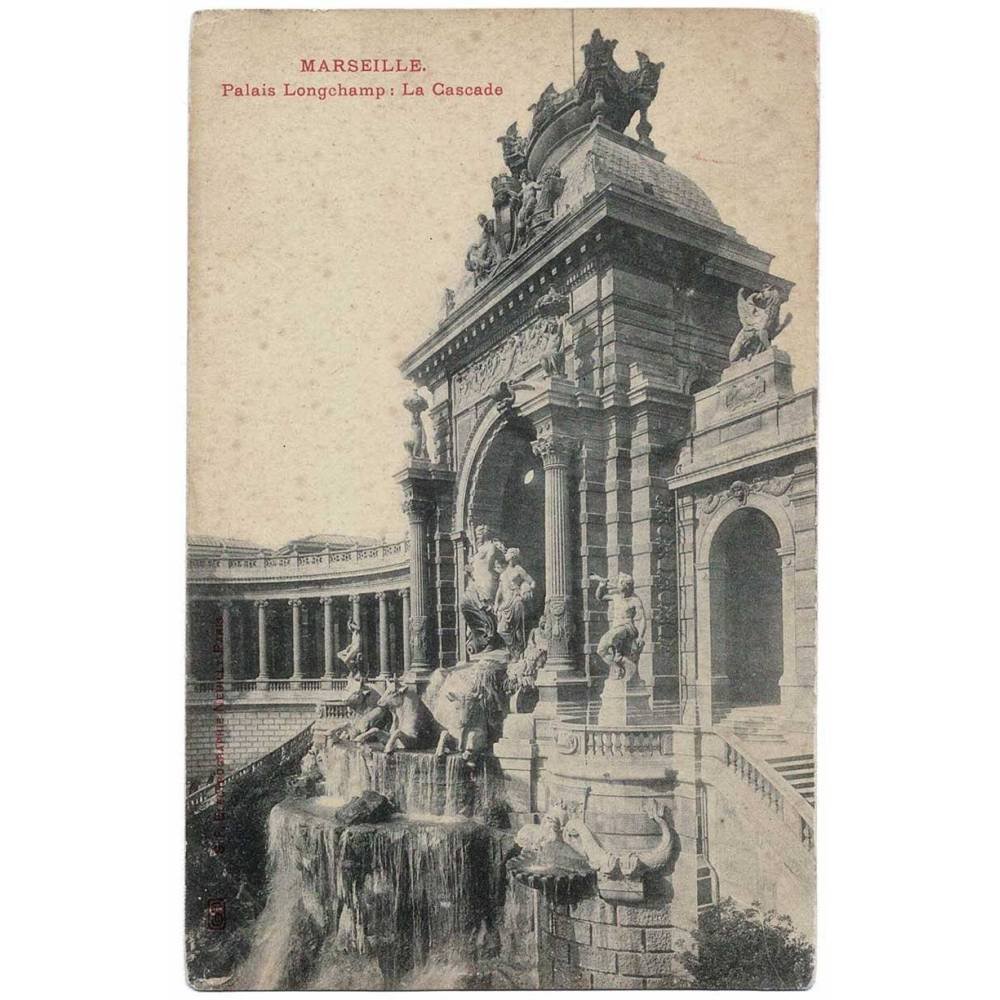 Postal Francia. Marseille. Palais Longchamp: La Cascade