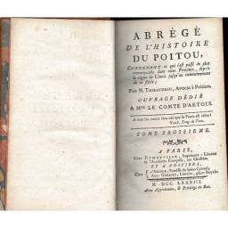Abrége de l'Histoire du Poitou. Tome III - M. Thibaudeau