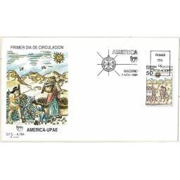 Sobre Primer Día SPD/FDC España. América UPAE 07-11-1989