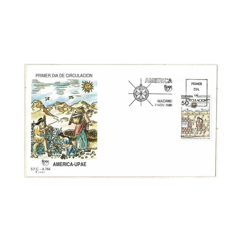 Sobre Primer Día SPD/FDC España. América UPAE 07-11-1989