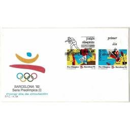 Sobre Primer Día SPD/FDC España. Barcelona 92. Serie Preolímpica (I)