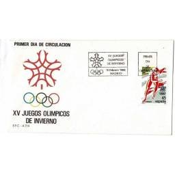 Sobre Primer Día SPD/FDC España. XV Juegos Olímpicos de Invierno 1988