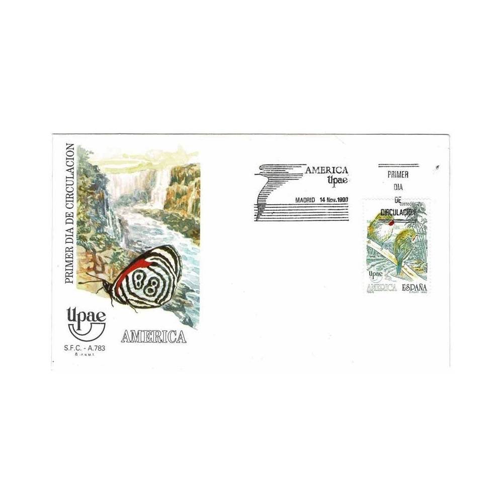 Sobre Primer Día SPD/FDC España. Upae América 1990