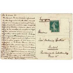 Postal Francia. Estrasburgo 1921