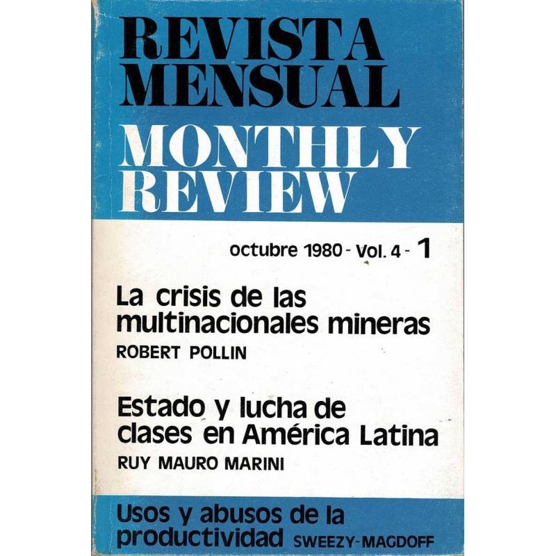 Revista Mensual Monthly Review Vol. 4. No. 1. Octubre 1980