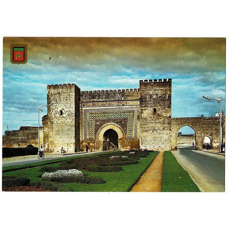 Postal Marruecos. Meknes. Puerta Lakhmiss No. 25