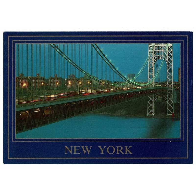 Postal New York. George Washington Bridge at night No. 1410