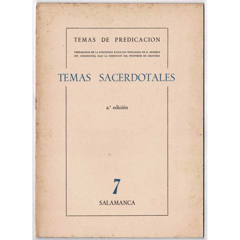 Temas de Predicación No. 7. Temas sacerdotales