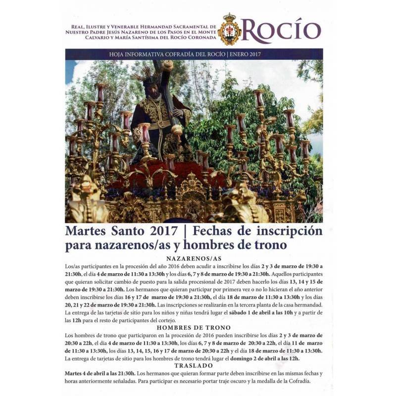 Rocío. Hoja Informativa Enero 2017