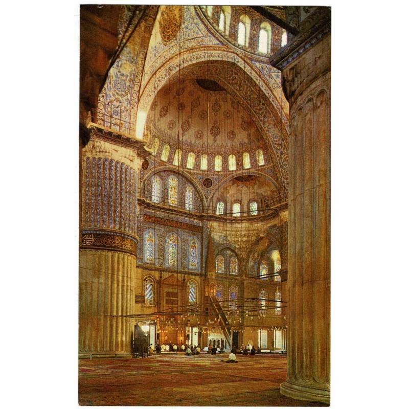 Postal Turquía. Estambul. Interior de la Mezquita Azul C-251